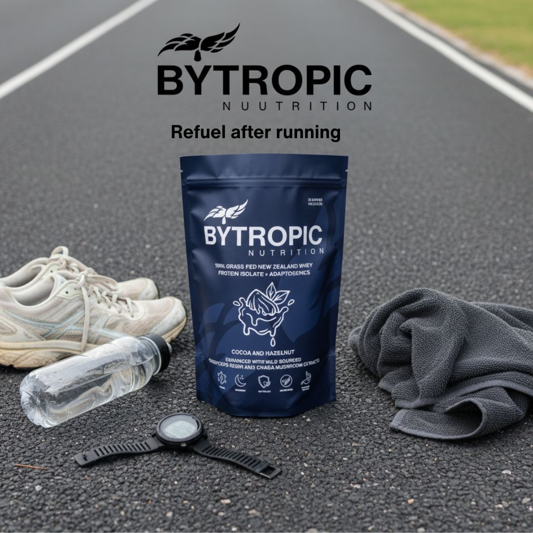 Athlete refuelling after a run — nootropics and protein powder for performance recovery
