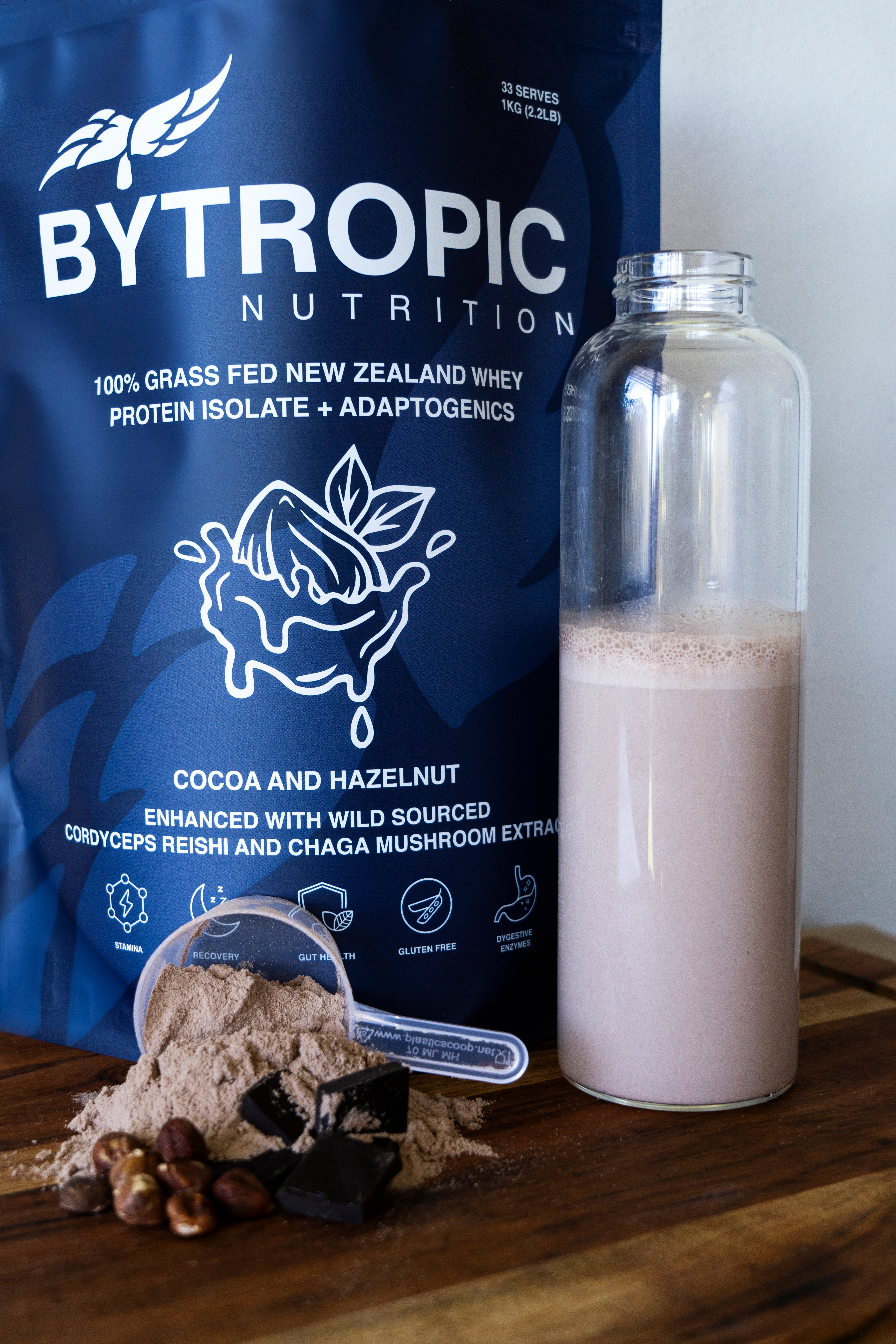 NZ GRASS FED WPI + ADAPTOGENICS - COCOA HAZELNUT